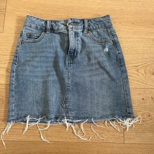 denim mini skirt